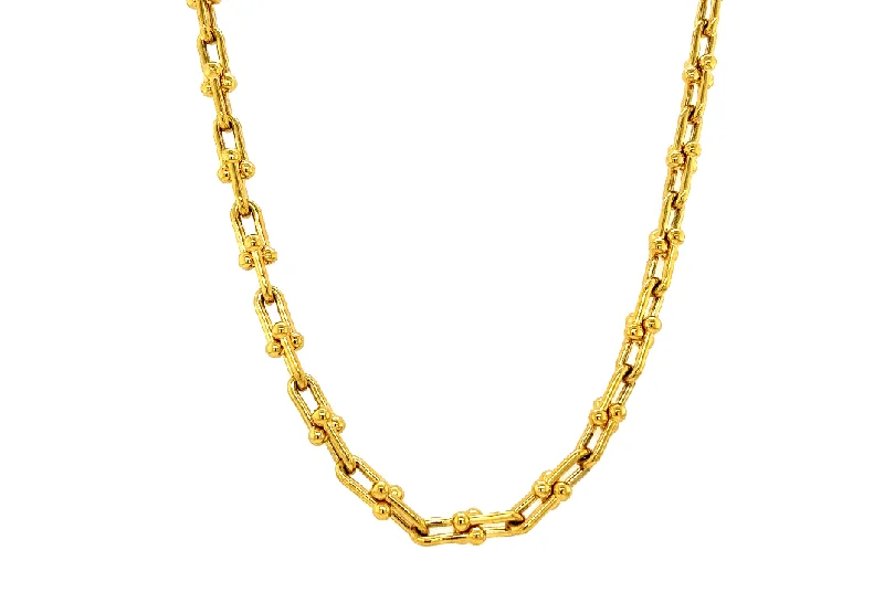 meaningful necklaces for women -Small "HARDWARE" Gold Plated Necklace