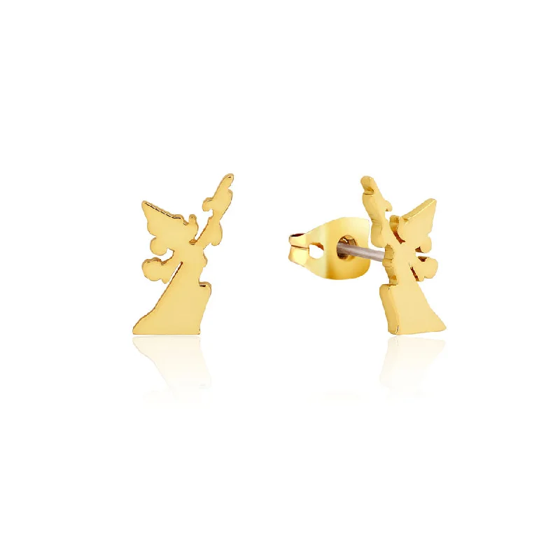 tassel earrings for women -Disney Fantasia Gold Plated Sorcerer's Mickey Reach For The Stars 15mm Stud Earrings