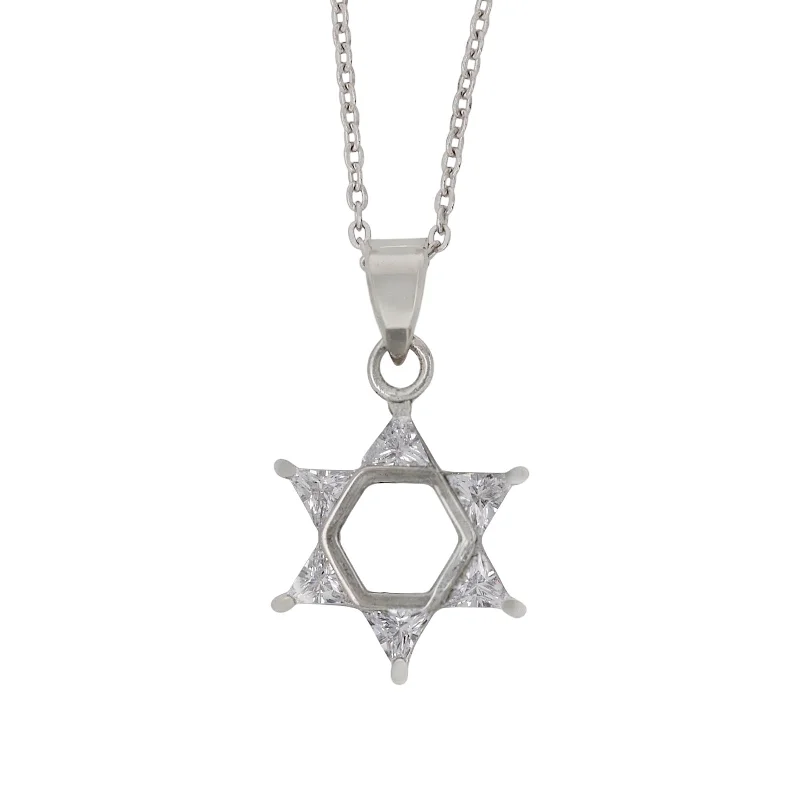 meaningful necklace gifts for women -ARIEL | Cubic Zirconia Star Of David Pendant Necklace