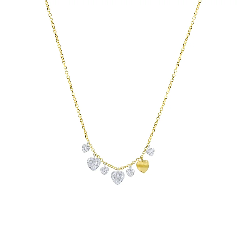 dainty necklace chains for women -Confetti Diamond Heart Necklace