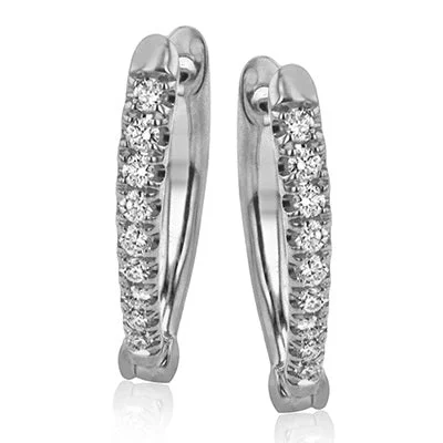 radiant gemstone drop earrings for women -14k White Gold Diamond Hoop Earrings by Zeghani's 'Delicate Diva' Collection