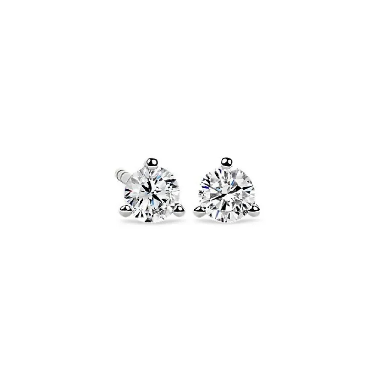 radiant gold stud earrings for women -White Gold Diamond Stud Earrings