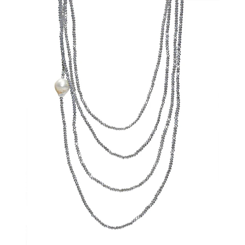 golden circle necklaces for women -Skinny Baroque Pearl