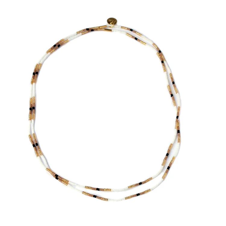 gold necklaces for women -Eva Chokers Set of 2 / White