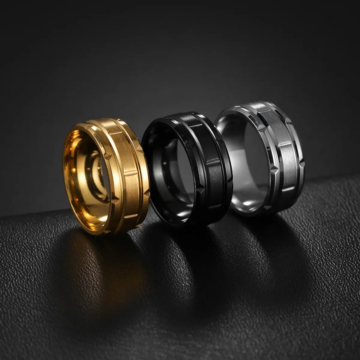 gold rings for women -Fashion Geometric Stainless Steel Rings