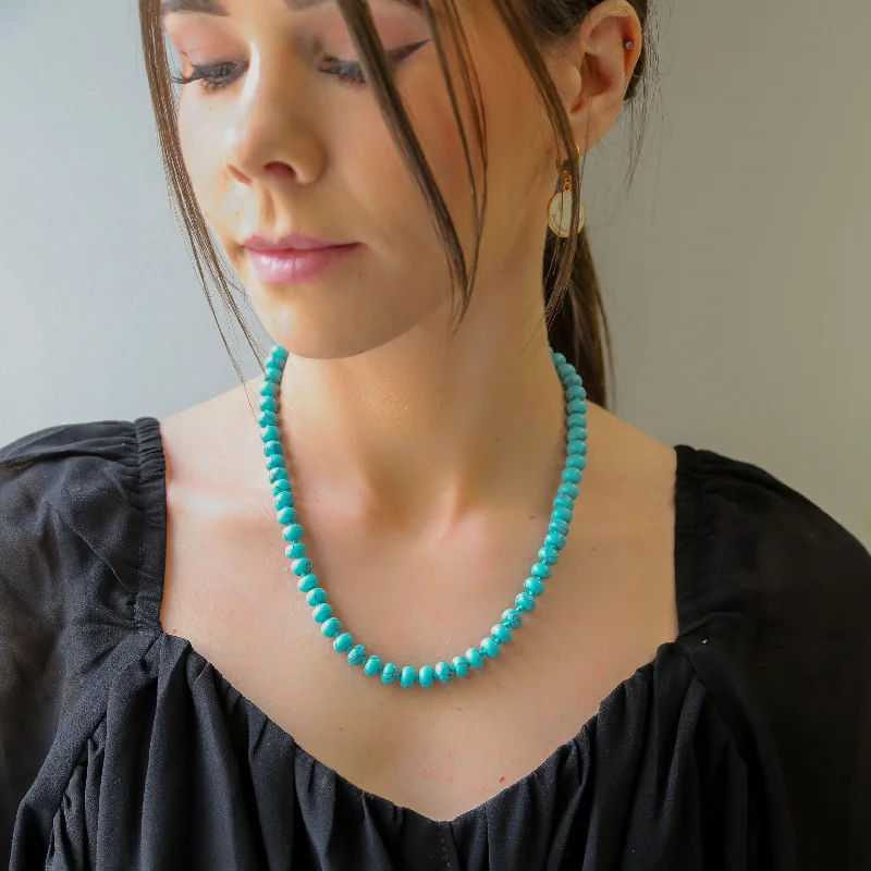 diamond necklaces for women -Gem Turquoise Necklace 18.5 inches