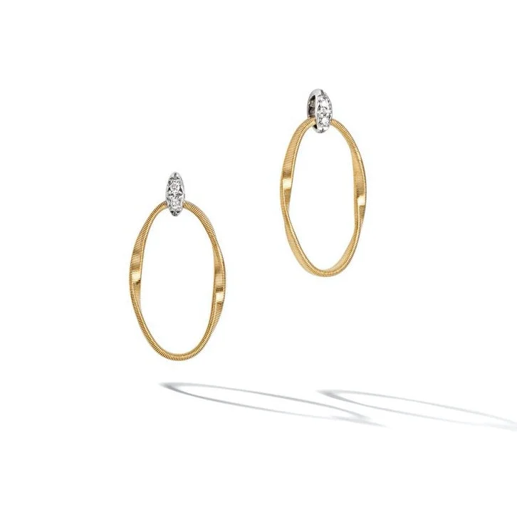 radiant gemstone earrings for women -Marco Bicego 18k Yellow Gold Marrakech Onde Stud Drop Earrings