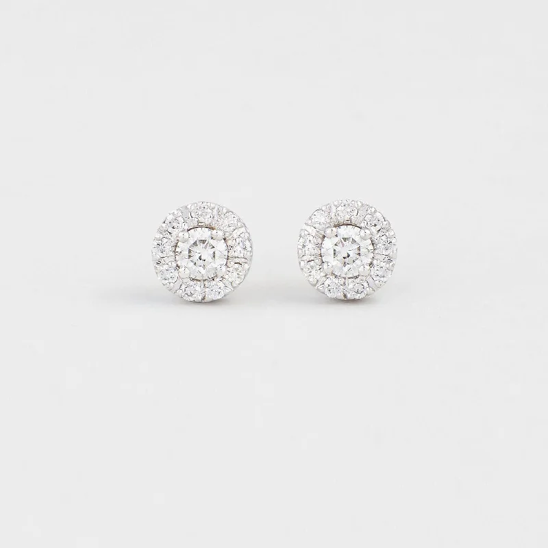 fashion heart-shaped earrings for women -Diamond Cluster Studs