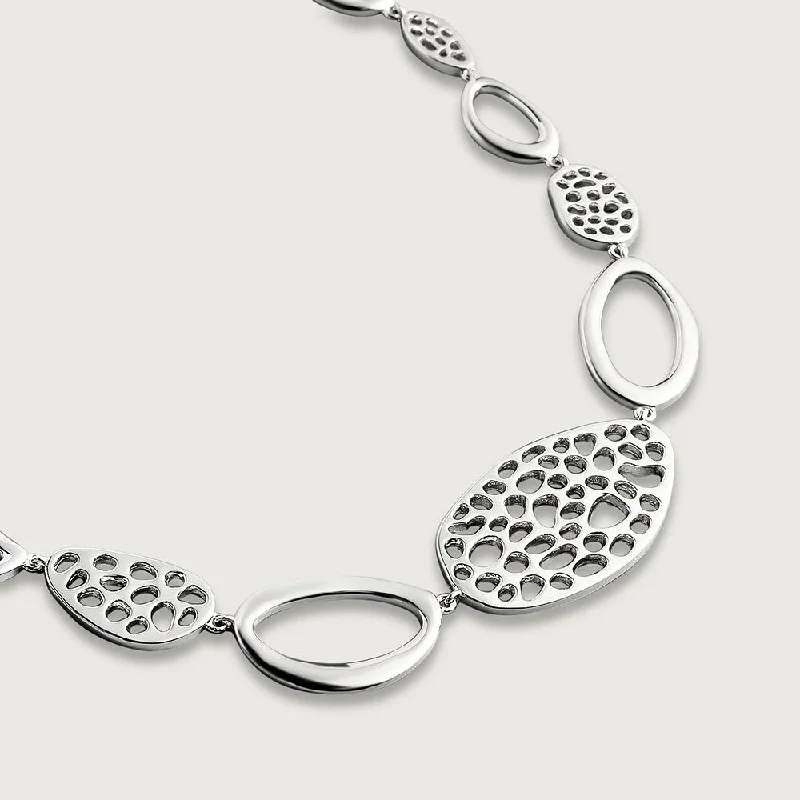 stylish gemstone necklaces for women -Disc Lattice Link Necklace