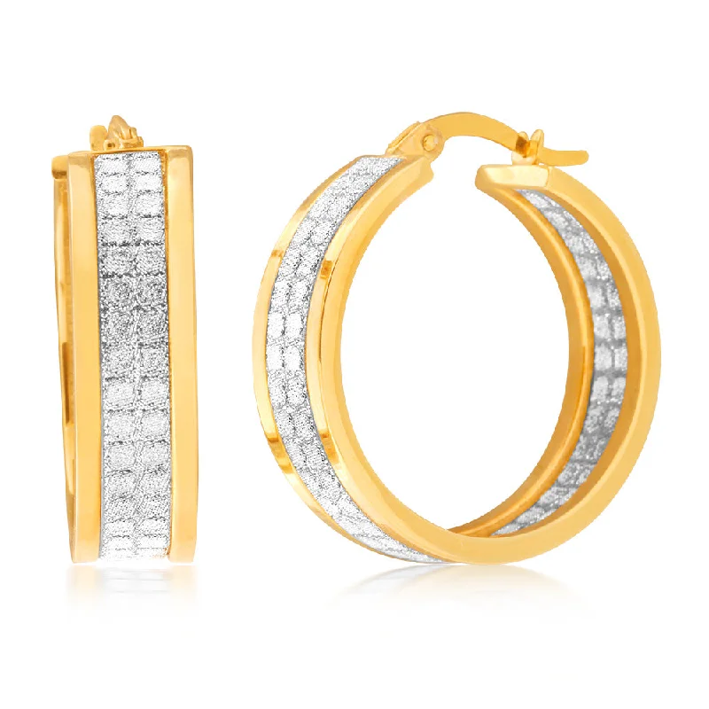 chic drop earrings for women -9ct Yellow Gold Silver Filled Stardust Hoop Earrings