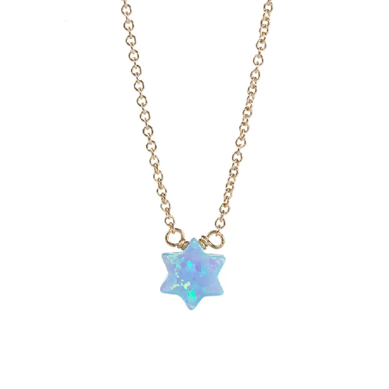 large gemstone necklaces for women -bara boheme | "Star of David" Opal Necklace