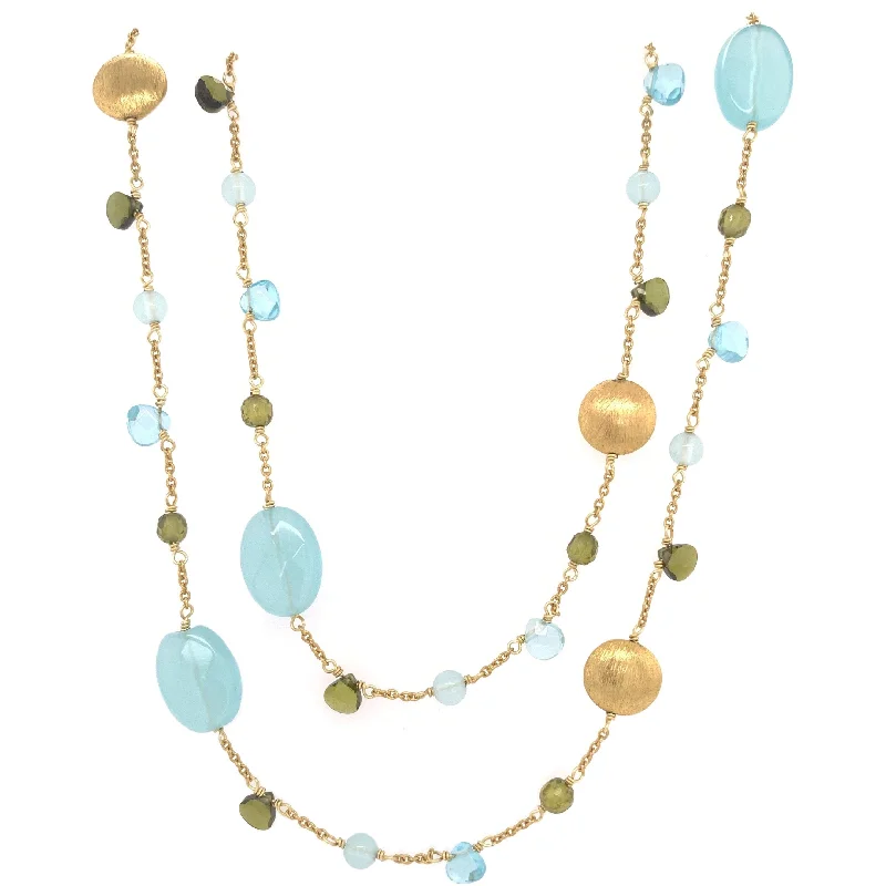 eternity necklaces for women -Two tone blue