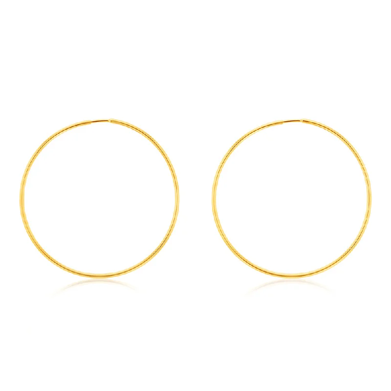 dazzling gemstone hoop earrings for women -9ct Yellow Gold Plain 30mm Sleeper Earrings