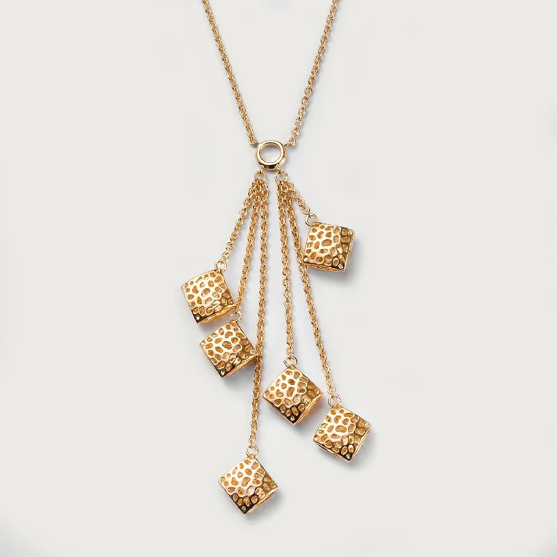 rose gold chain necklaces for women -Lattice Multi Pebble Necklace