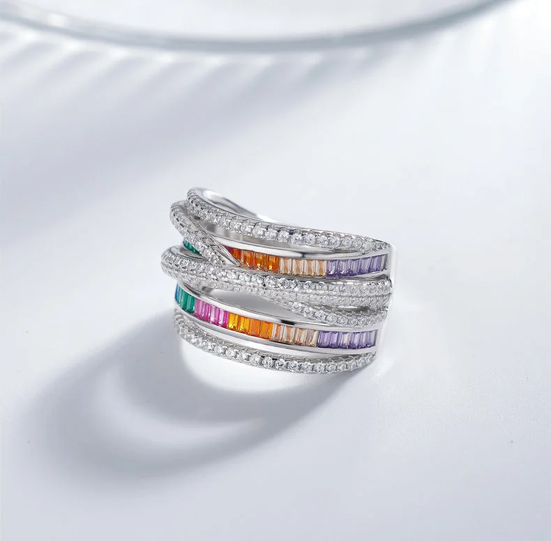 White Gold Color Colorful Crystals