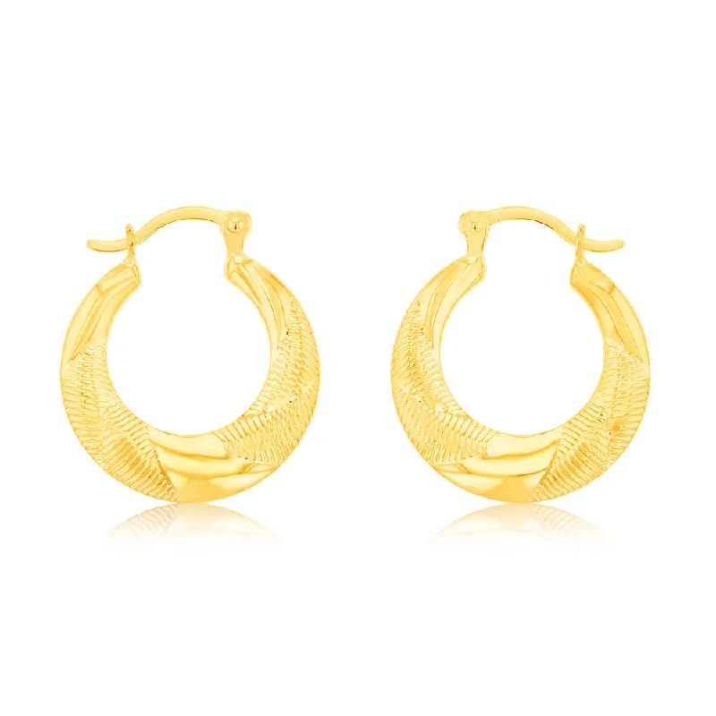 trendy gemstone chandelier earrings for women -9ct Yellow Gold Silverfilled Engraved Fancy Earrings