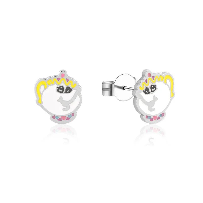 crystal stud earrings for women -Disney Stainless Steel Beauty And The Beast Mrs Potts Stud Earrings