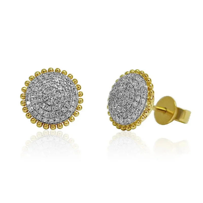 radiant gemstone hoop earrings for women -Yellow Gold Diamond Cluster Earrings