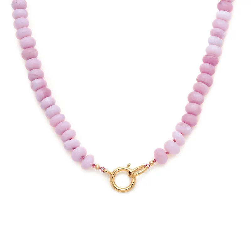 trendy heart pendants for women -Gemstone Necklace | Lilac-Pink Opal