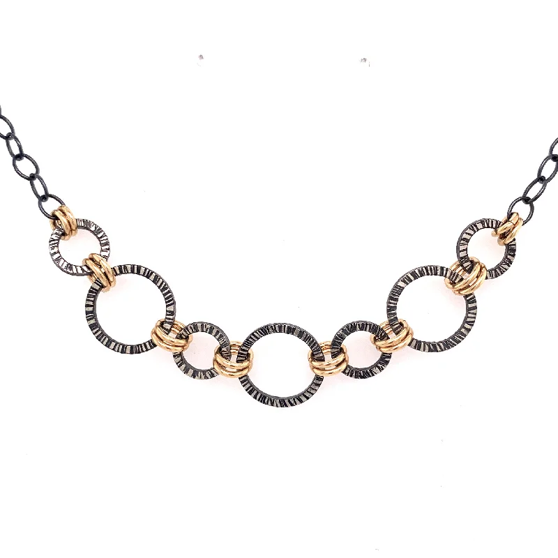 classic bar pendant necklaces for women -Lined Linked Connections Necklace (N1713)