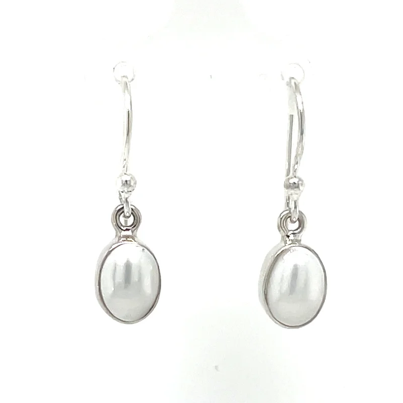 radiant crystal drop earrings for women -Sterling Silver Freshwater Pearl Earrings