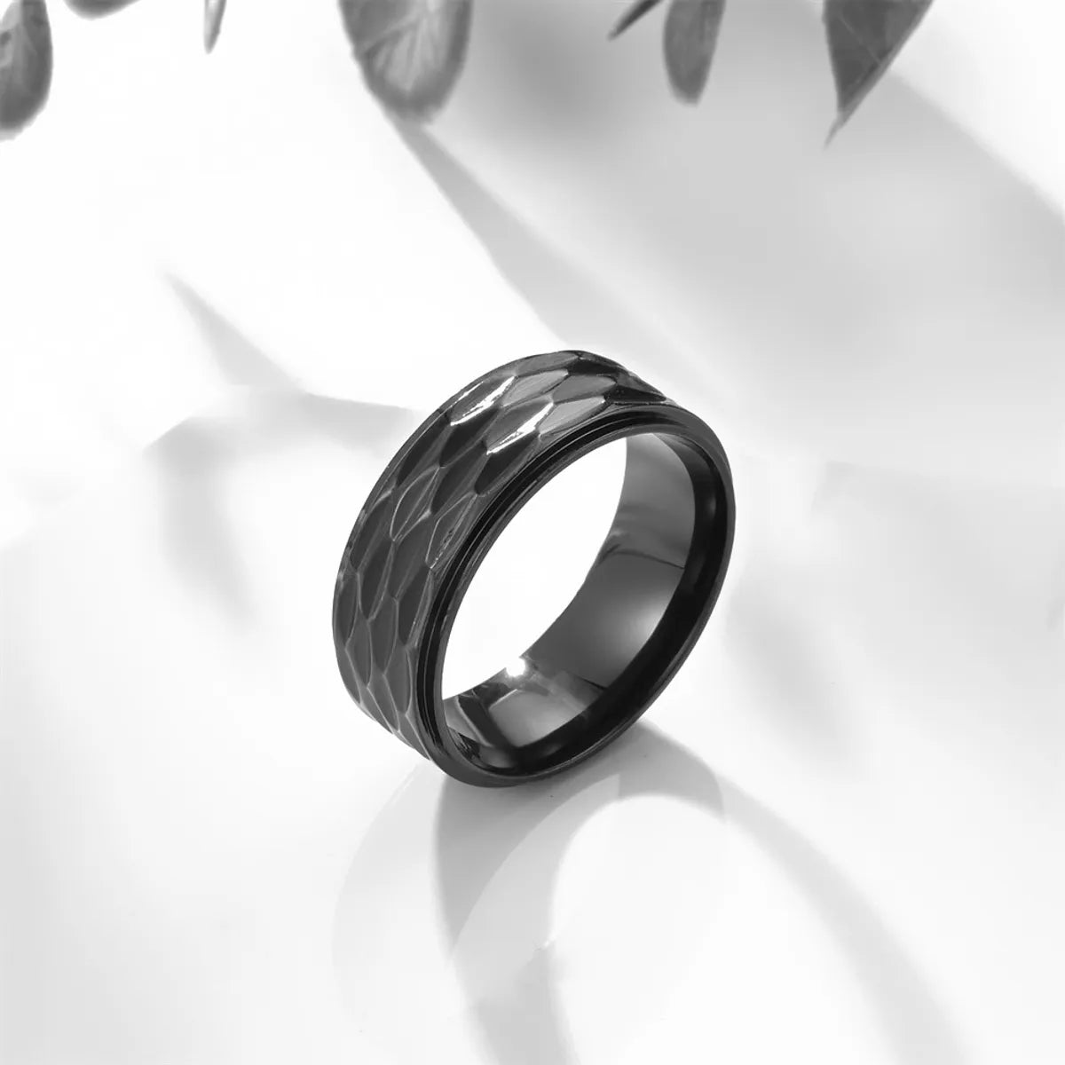 Black Batch Flower Plaid Ring