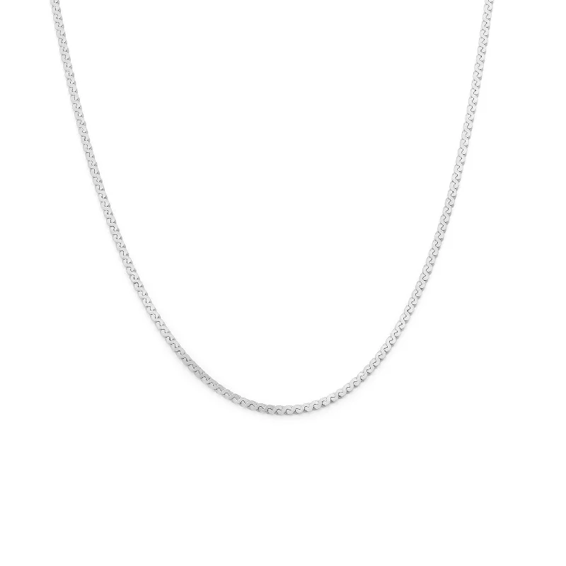 radiant love bar necklaces for women -Serpentine Chain Necklace | Silver