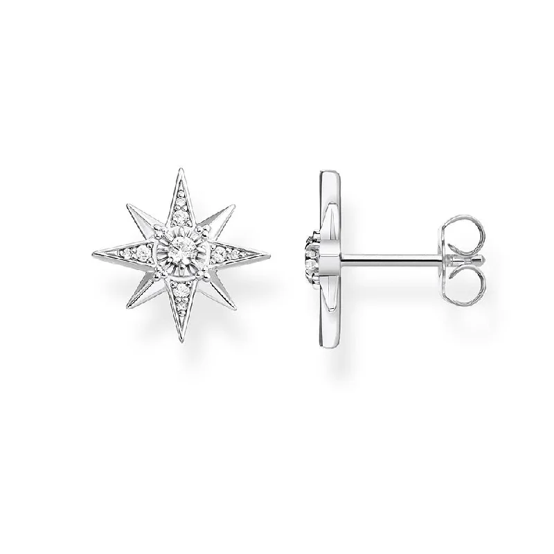 delicate diamond earrings for women -Sterling Silver Thomas Sabo Magic Star Stud Earrings