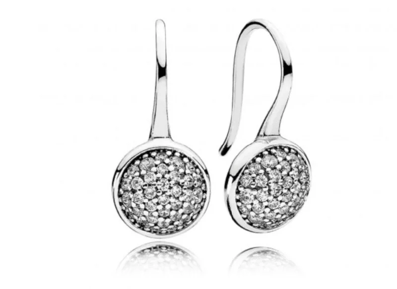 elegant gold stud earrings for women -Pandora Dazzling Droplets Earrings