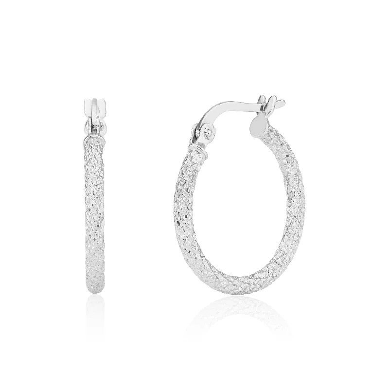 luxury diamond drop earrings for women -White Gold Hoop Earrings