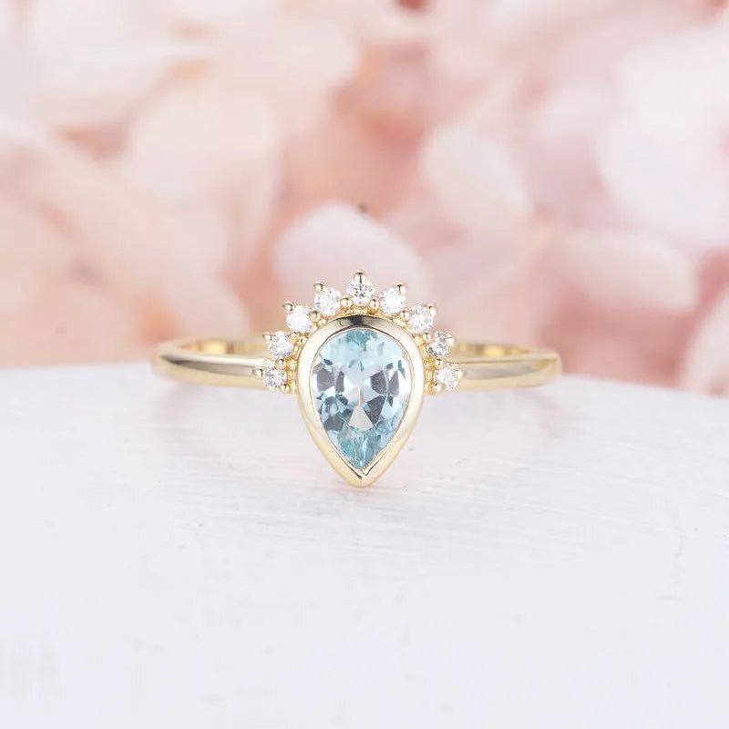 vintage engagement rings with emeralds for women -Wholesale IG Style Shiny Water Droplets Copper Inlay Zircon Rings