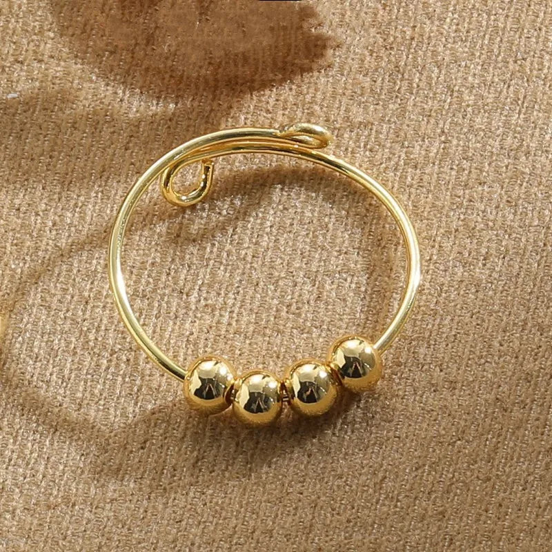 Four copper beads 14K golden