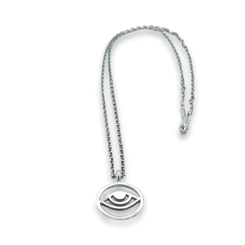 radiant bar pendant necklaces for women -Medallion Evil Eye Pendant Necklace