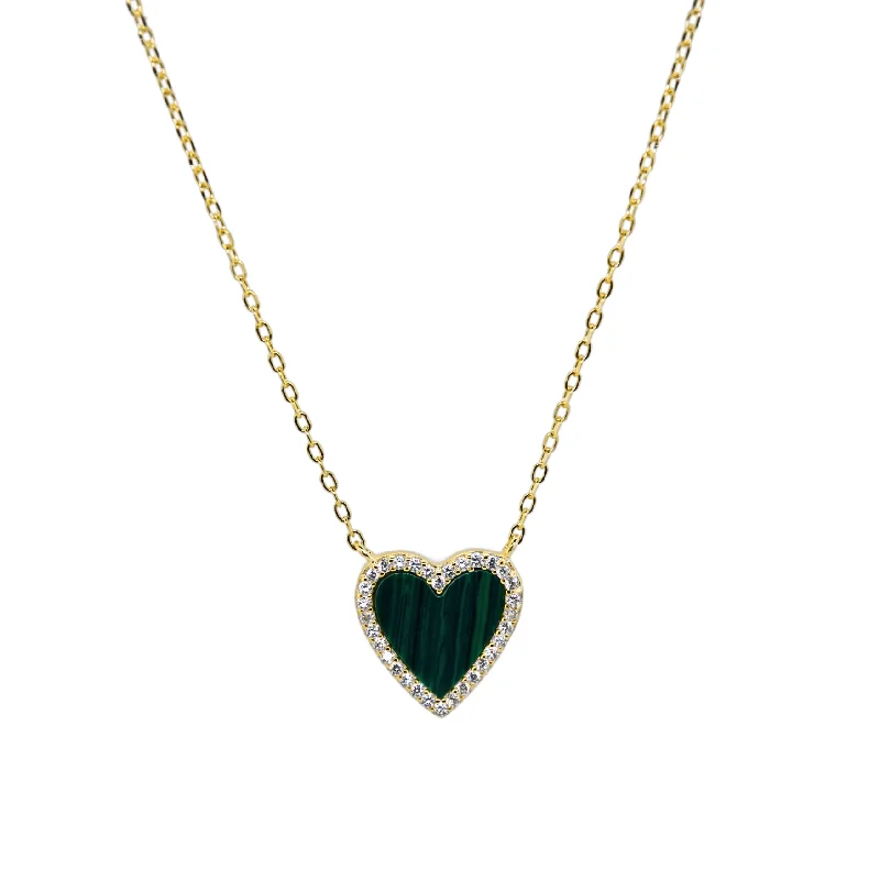 boho chic necklaces for women -bara boheme | "HEART" Opal CZ Necklace