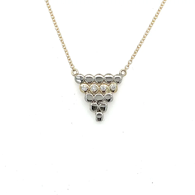 elegant heart necklaces with diamonds for women -Signature Dotted Triangle Necklace with Diamonds