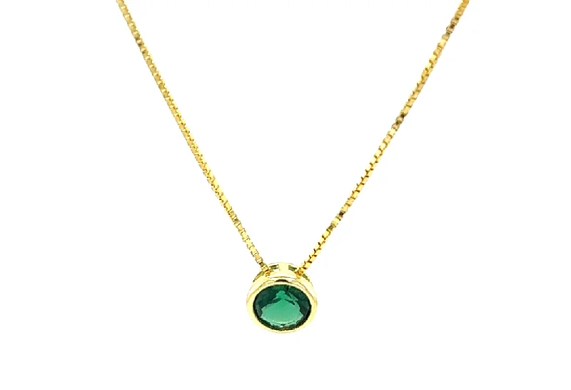 symbolic necklaces for women -Green Onyx Solitaire SPS Necklace