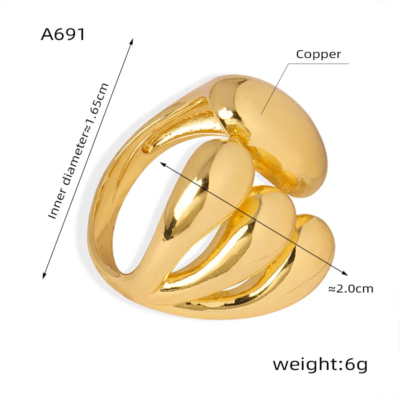 A691-Golden Animal Claw Pad Ring