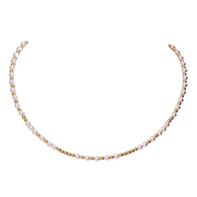 simple chain necklaces for women -"EMMA" 14k gold-filled & pearl beaded Choker/Necklace