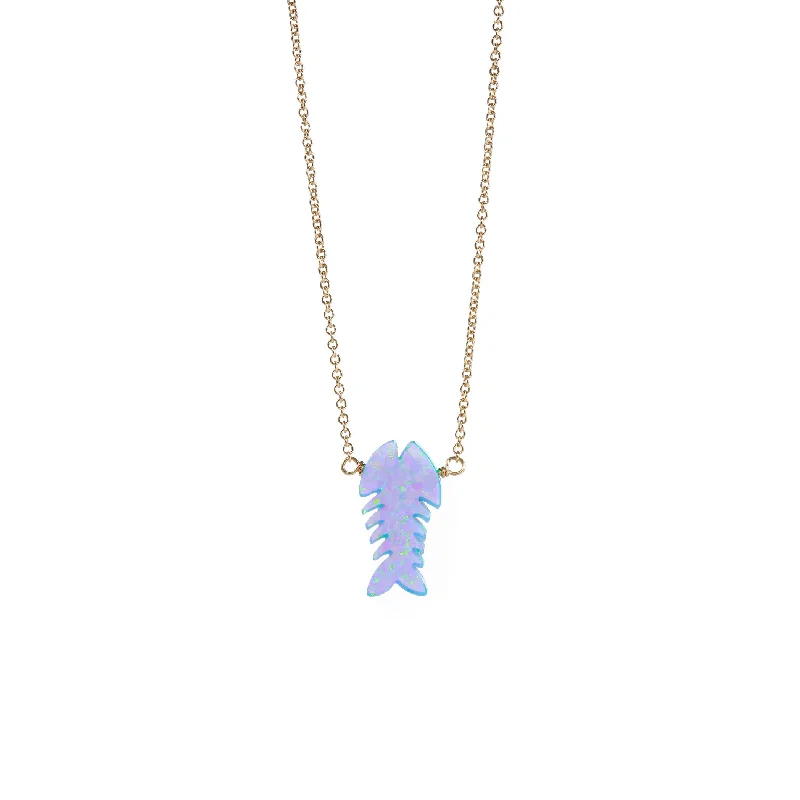 delicate chain necklaces for women -bara boheme | "FISH" Opal Necklace