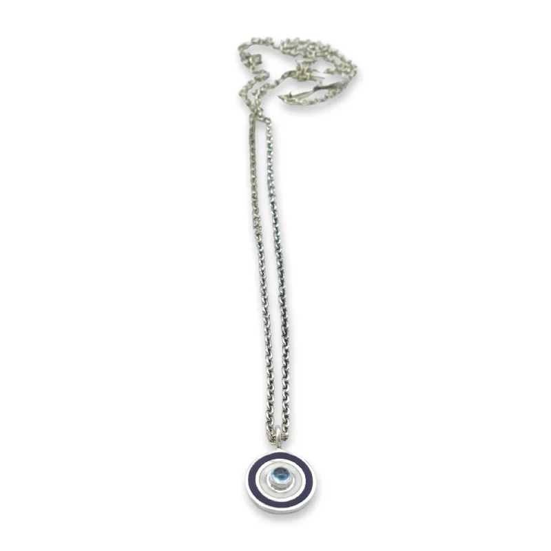 luxurious pendant charm necklaces for women -Blue Topaz Evil Eye Necklace