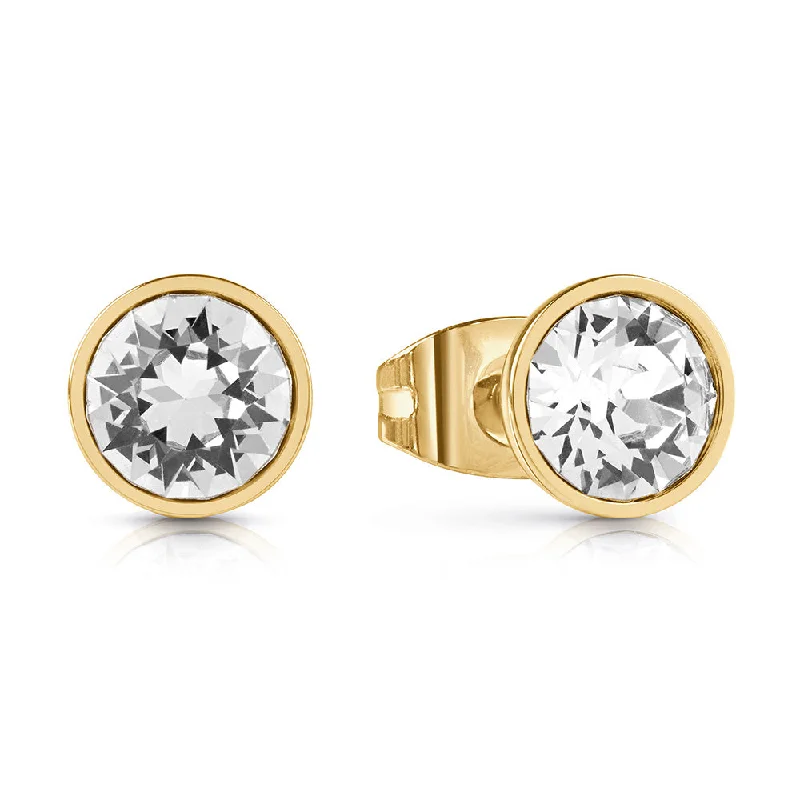 chandelier earrings for women -Guess Gold Plated 8mm Cubic Zirconia Stud Earrings