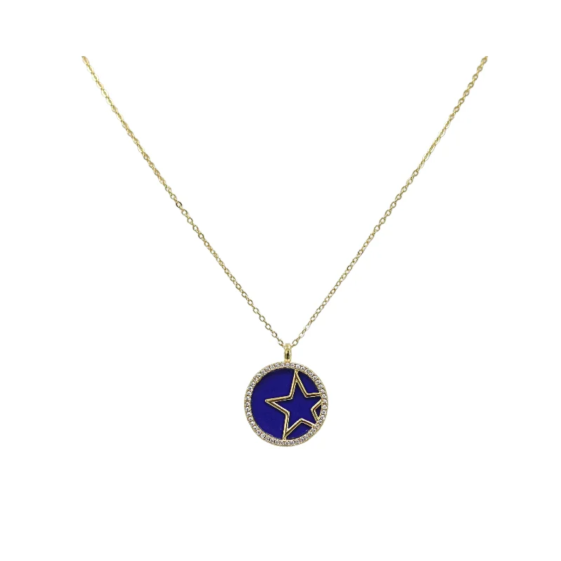 simple chain pendant necklaces for women -Gold and CZ "Midnight Star" Necklace