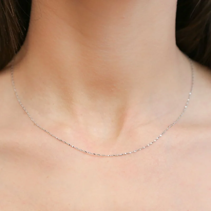 luxury crystal pendant necklaces for women -IVY - Silver Dainty Chain Necklace