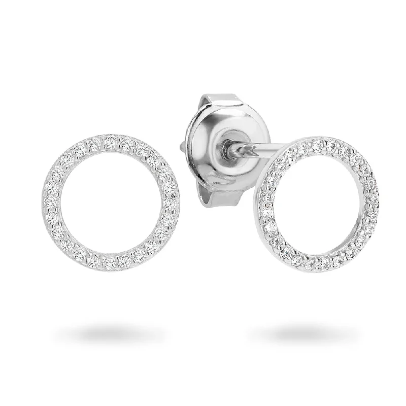 sparkly hoop earrings for women -Georgini Sterling Silver Ara Rhodium Earrings