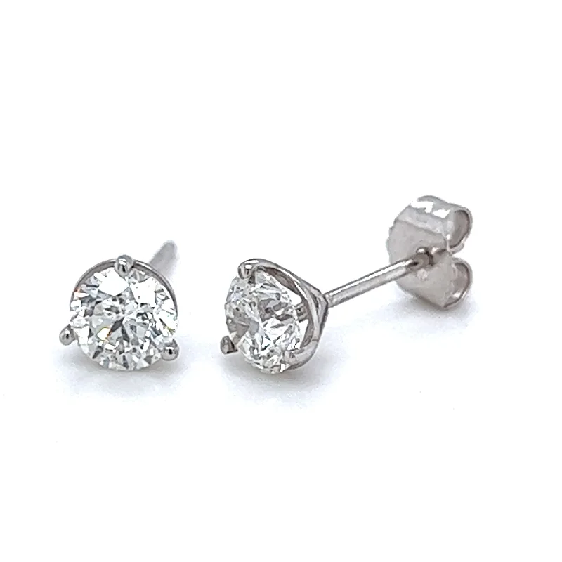 luxurious gemstone drop earrings for women -14k White Gold .93 CTW Diamond Stud Earrings