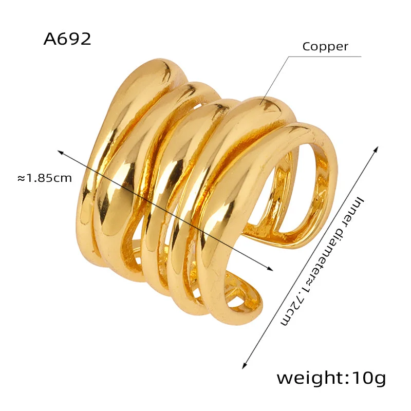 A692-Gold Irregular Horizontal Ring