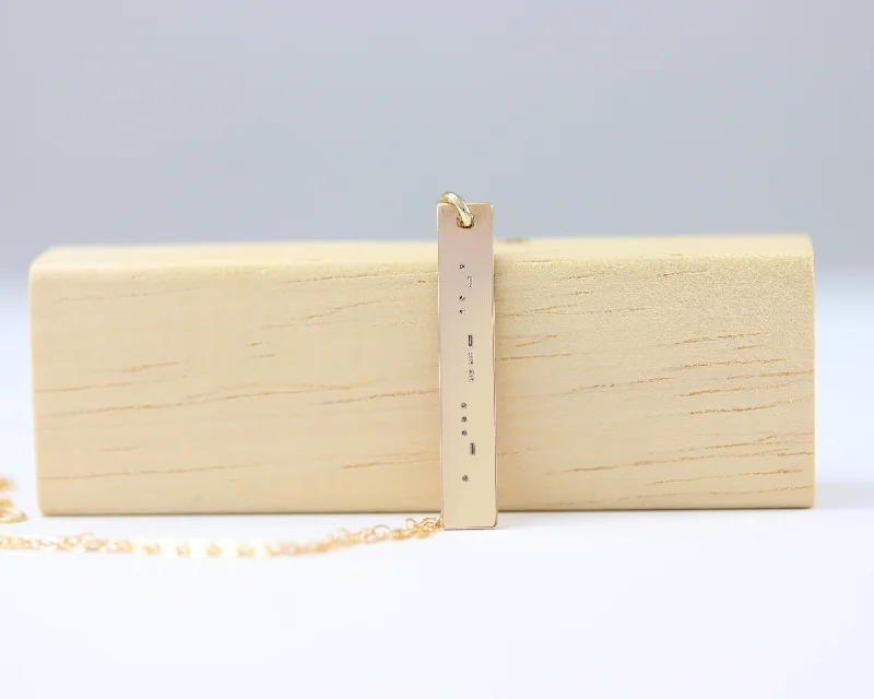 radiant gemstone pendants with crystal hearts for women -Morse Code Vertical Bar Necklace