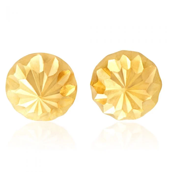 radiant gemstone hoop earrings for women -9ct Yellow Gold Round Stud Earrings