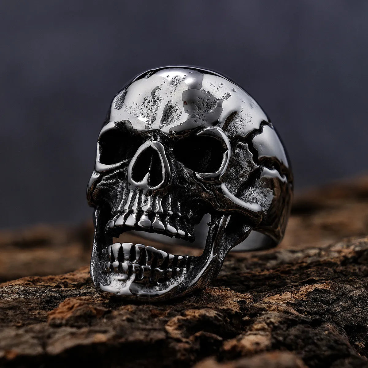 engagement rings for women with a halo design -Hip-Hop Punk Skull 304 Stainless Steel Men'S Rings