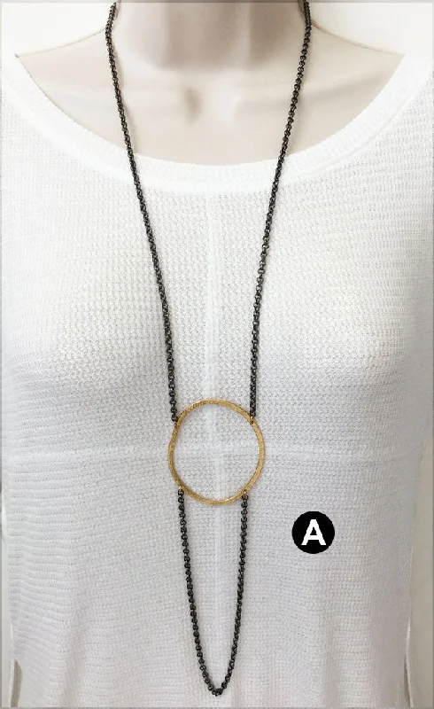 romantic love pendants for women -Rolo Hoop Necklace  (N1371)